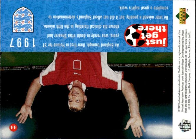 Hovedbilde 1997/1998 Upper Deck England Card: Just Get There ...