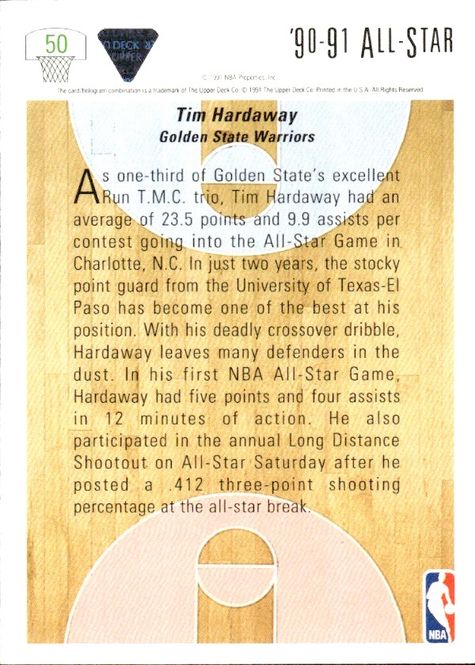 Main Image Tim Hardaway 1991-92 Upper Deck #50, 90-91 All ...