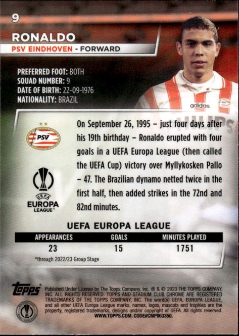 Hovedbilde 2022-23 Topps Stadium Club Chrome UEFA Club ...