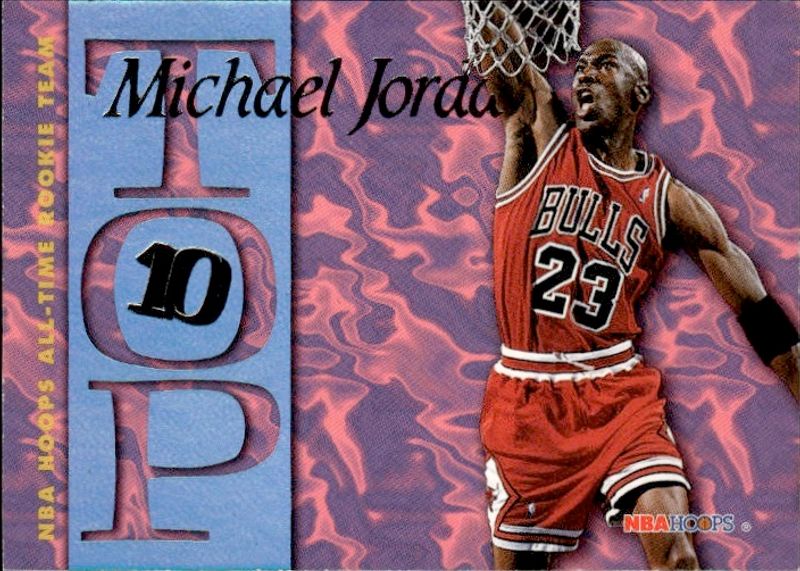 Michael Jordan 1995-96 NBA HOOPS Top 10 Insert AR7 Chicago Bulls 