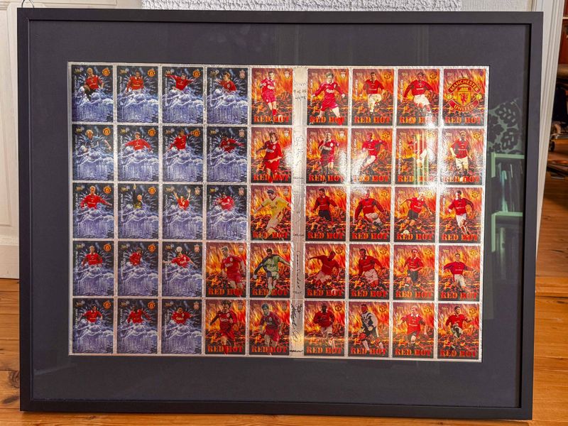FUTERA 1998 FRANCE / RED HOT MANCHESTER UNITED/ LIVERPOOL UNCUTT SHEET #9 OF 25 MADE  