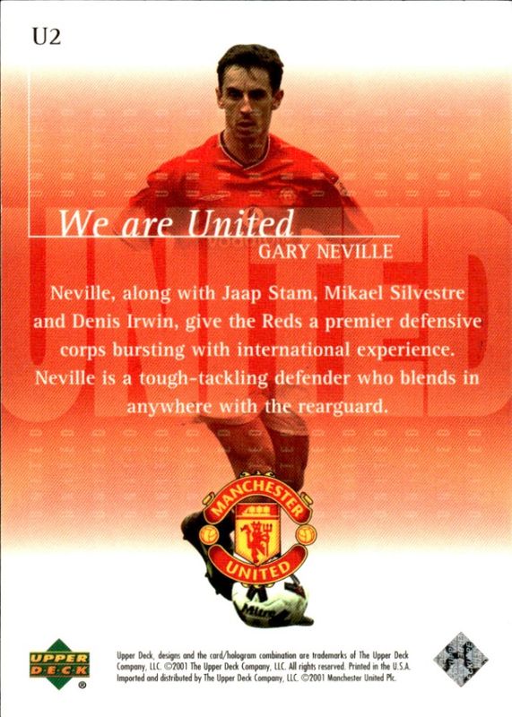 UPPER DECK 2001 WE ARE UNITED GARY NEVILLE U2