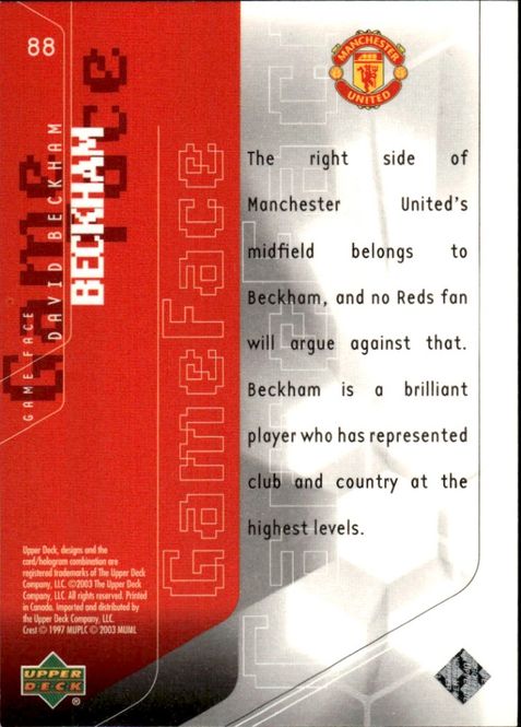 Main Image 2003 Upper Deck Manchester United Mini Play ...