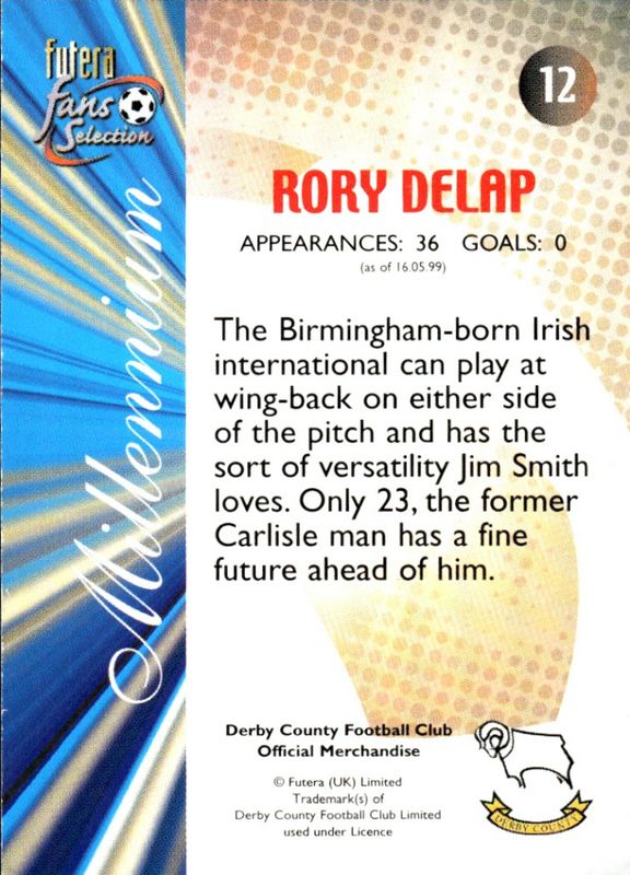 FUTERA 2000 MILLENIUM DERBY COUNTY FC CHROME FOIL PLAYERS EDITION FULL SET OF 18 