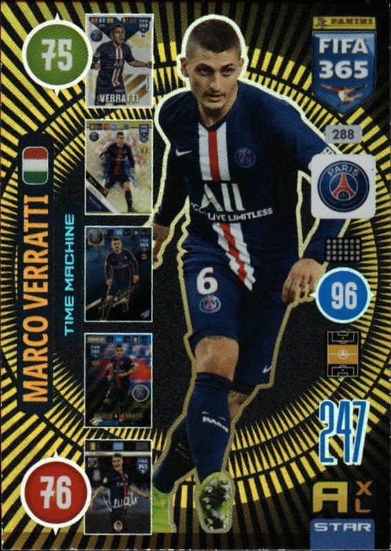 Panini Adrenalyn XL 2021 FIFA 365 MARCO VERRATTI TIME MACHINE NM #288-