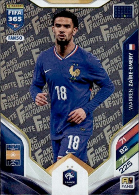 Warren Zaire-Emery 2026 Adrenalyn XL FIFA 365 Fans' Favourite FAN50 France 