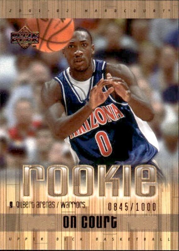 2001-02 Upper Deck Hardcourt On Court #845/1000 Gilbert Arenas #96