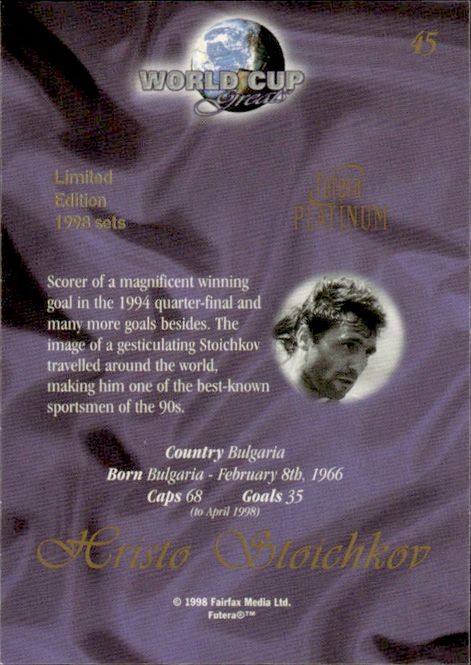 Hovedbilde HRISTO STOICHKOV ~ BULGARIA ~ FUTERA PLATINUM ...