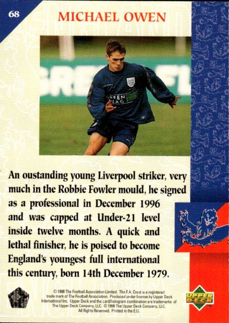 Hovedbilde 1997-98 Upper Deck England On the Edge Michael ...