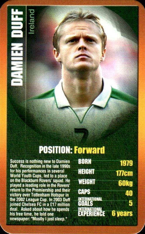 2004 EUROPEAN FOOTBALL STARS Ireland Card DAMIEN DUFF