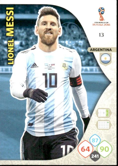 Main Image Card No. 13 Lionel MESSI Argentina PANINI ...