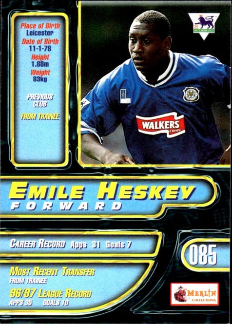 Hovedbilde EMILE HESKEY 1997-98 Merlin Premier Gold Soccer ...