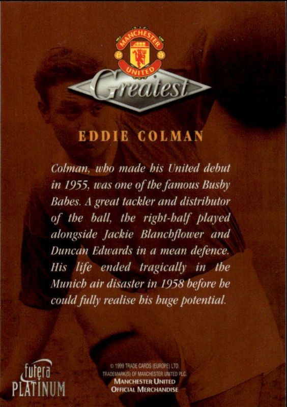 1998-99 Futera Platinum Manchester United Greatest Eddie Colman