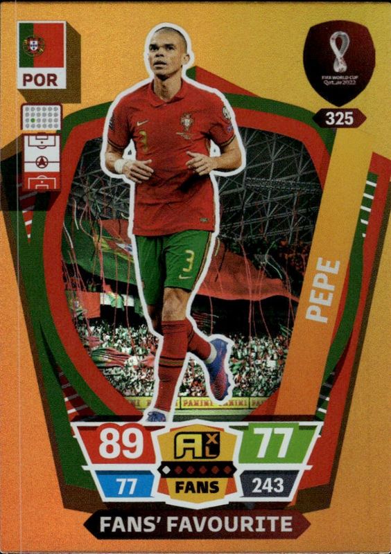Pepe #325 Portugal 2022 Panini Adrenalyn XL World Cup Qatar Card