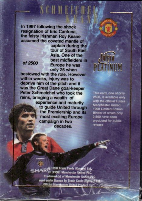 Main Image 1998 Manchester united Binder card Prototype GOLD ...