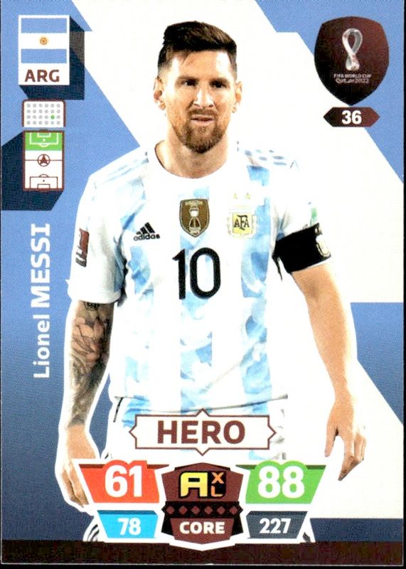 LIONEL MESSI PANINI FIFA WORLD CUP QATAR 2022 ADRENALYN