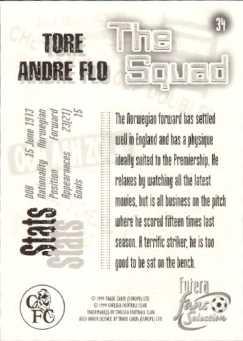 Hovedbilde 1999 FUTERA - TORE ANDRE FLO - CHELSEA THE SQUAD ...