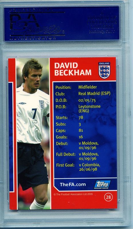 David Beckham 2005 Topps England #28 PSA 9 MINT 