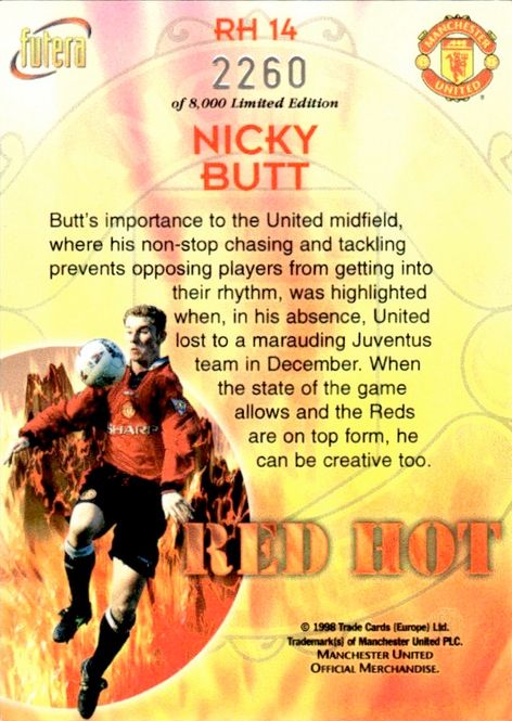 Hovedbilde Nicky Butt Red Hot 98 RH14 #2260/8000