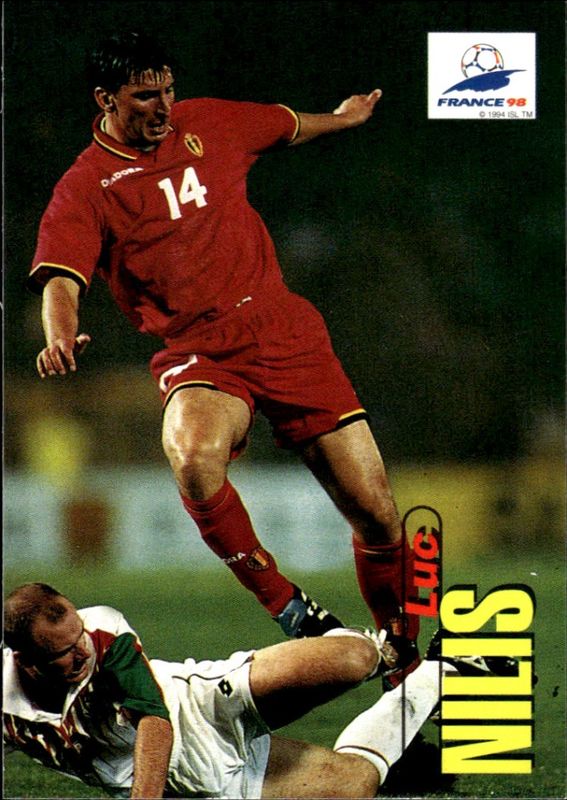 Luc Nilis Belgium Panini France 98 Card No. 94 World Cup 1998