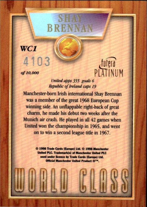 Hovedbilde Shay Brennan World Class 98 WC1 #4103/10000