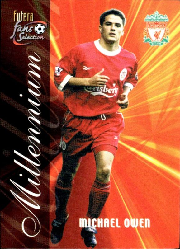 2000 Futera Fans Selection Liverpool Millennium Michael Owen #145 22 CARAT GOLD GILDED EDGES