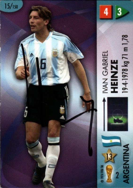 Panini GOAAAL! 2006 FIFA World Cup Germany #150 Heinze (Argentina)- ON CARD AUTOGRAPH
