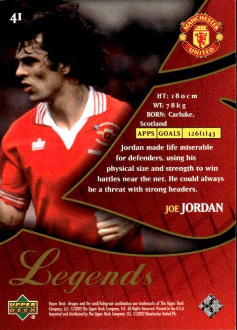 Main Image 2002 Upper Deck Manchester United Legends Joe ...