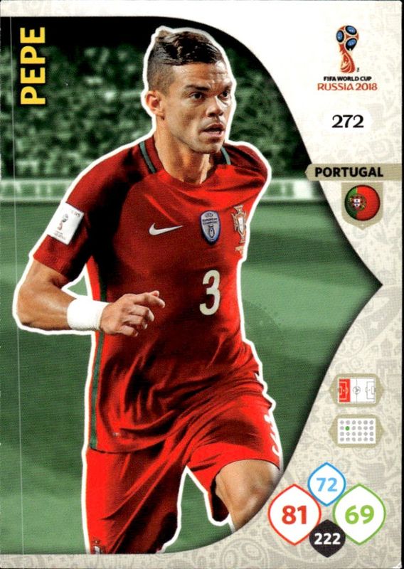 Pepe #272 Portugal Panini Adrenalyn Foot World Cup Russia 2018 Card