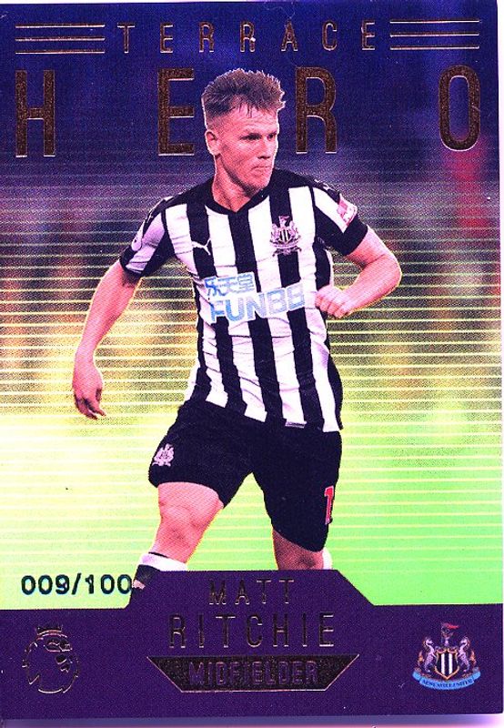2016 Topps Premier League Gold Terrace Hero Green #009/100 Matt Ritchie #163