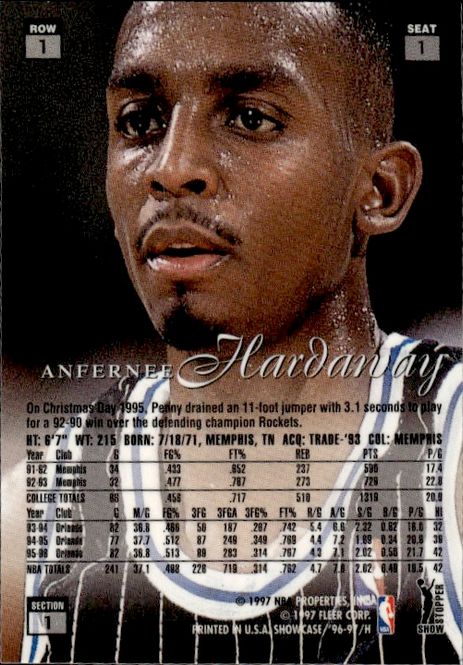 Main Image 1996-97 Flair Showcase - Anfernee Hardaway #1 Row ...
