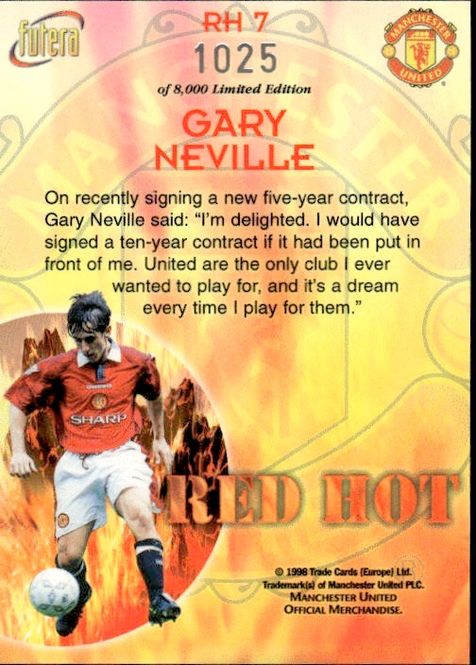 Hovedbilde Gary Neville Red Hot 98 RH7 #1025/8000
