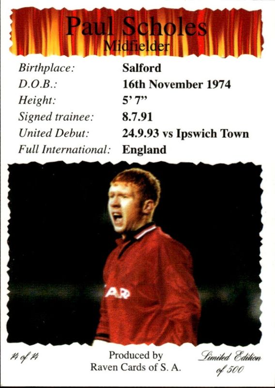 MANCHESTER UNITED RAVEN PAUL SCHOLES