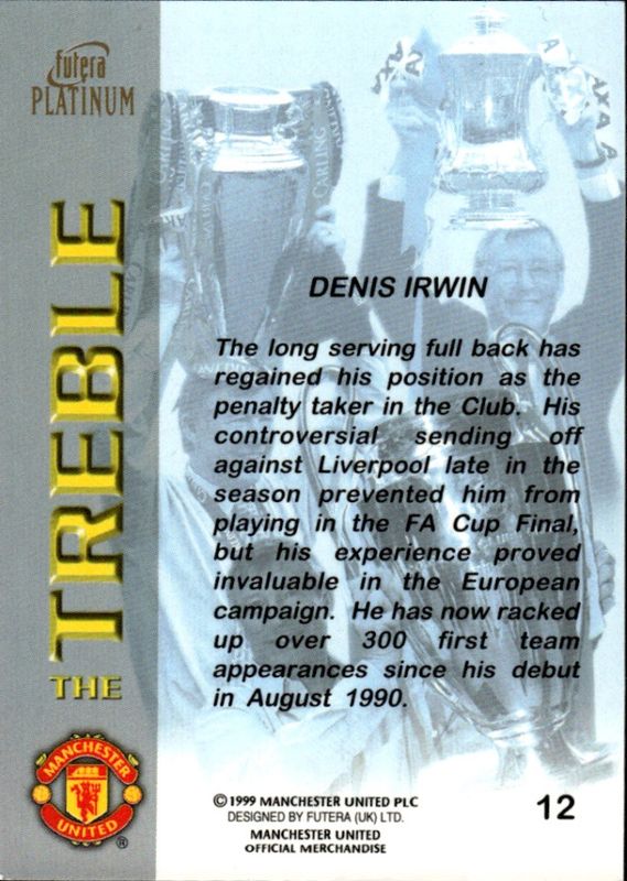 DENIS IRWIN THE TREBLE 1999 #12
