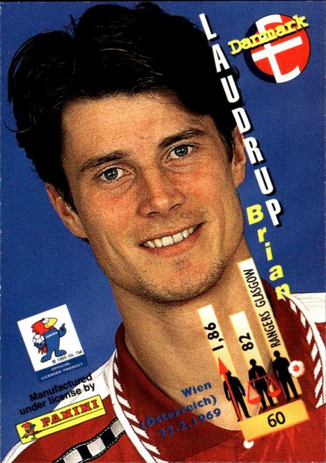 Hovedbilde Brian Laudrup Danmark Panini France 98 Card No. ...