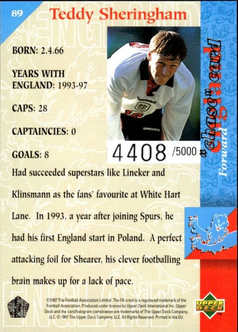 Hovedbilde 1997-98 Upper Deck England Three Lions #4408/5000 ...