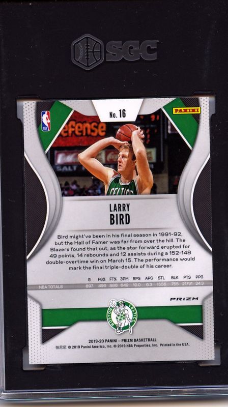 2019-20 Panini Prizm Ruby Wave Prizm Larry Bird #16 SGC 10