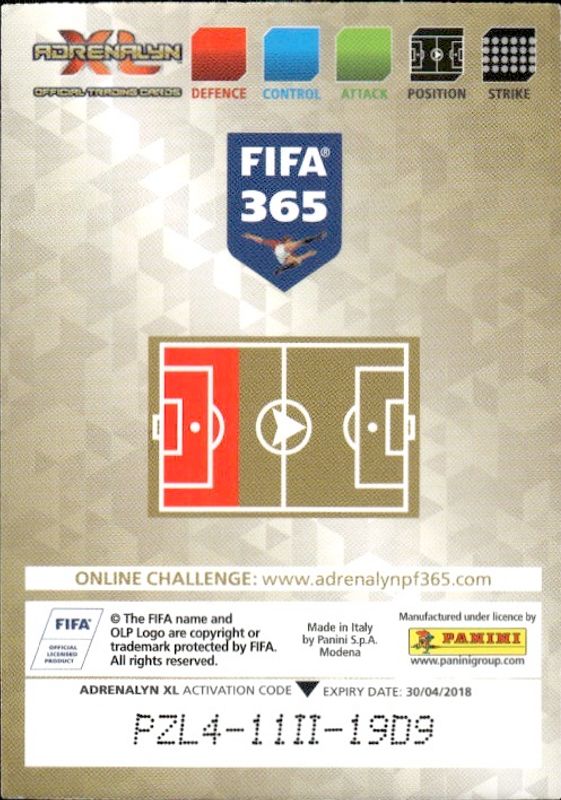 FIFA 365 2018 -Adrenalyn Panini- Card FANS 11 - INSAURRALDE -BOCA JUNIORS