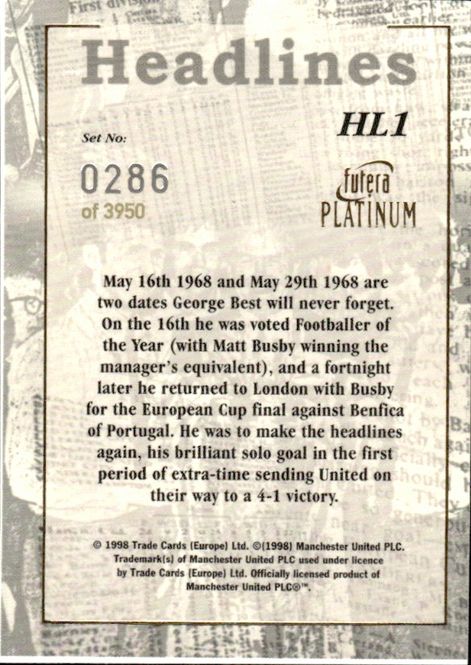 Main Image GEORGE BEST Headlines HL1 #0286