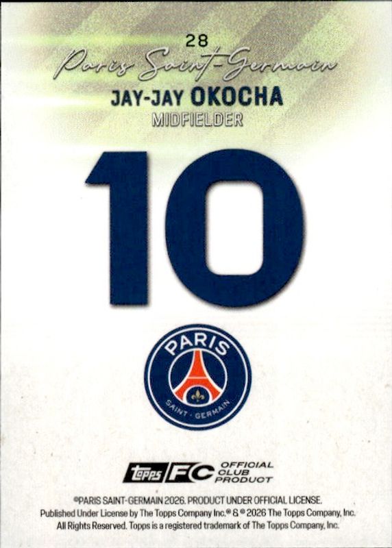 Jay Jay Okocha Topps Team Set 2025/26 Paris Saint Germain PSG #028/150