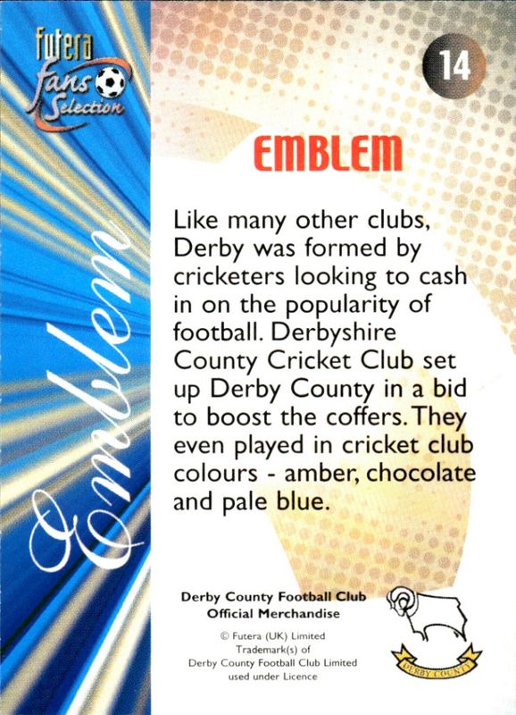 FUTERA 2000 MILLENIUM DERBY COUNTY FC CHROME FOIL PLAYERS EDITION FULL SET OF 18 