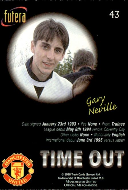 Hovedbilde 1998 Futera Manchester United Time Out Chrome ...