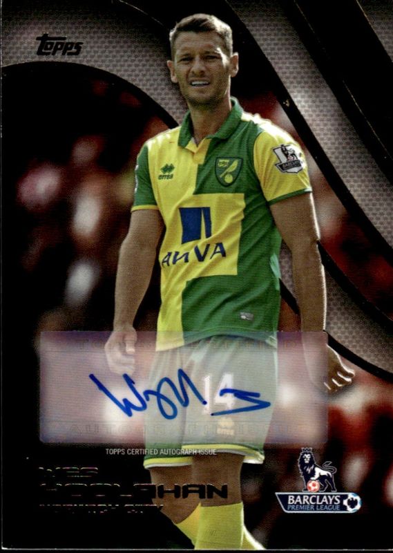 2015-16 Topps Premier Gold #PA-WH Wes Hoolahan Auto Autograph Norwich City