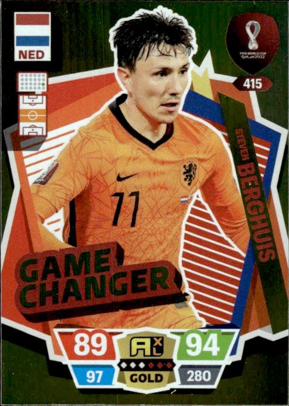 2022 Panini Adrenalyn XL FIFA World Cup Qatar Game Changer Steven Berghuis