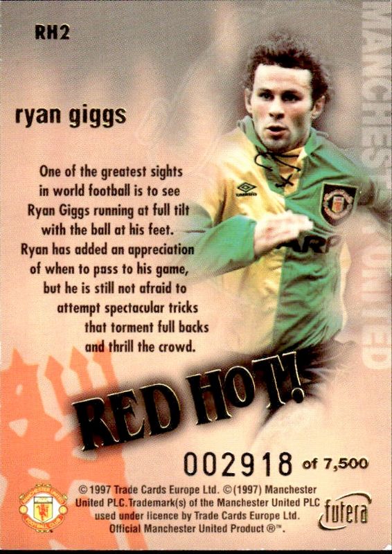 Ryan Giggs Red Hot 97 GOLD RH2 #2918/7500