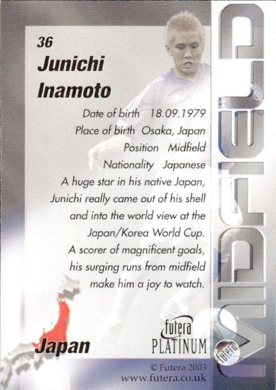 2003 Futera Platinum Junichi Inamoto #36 