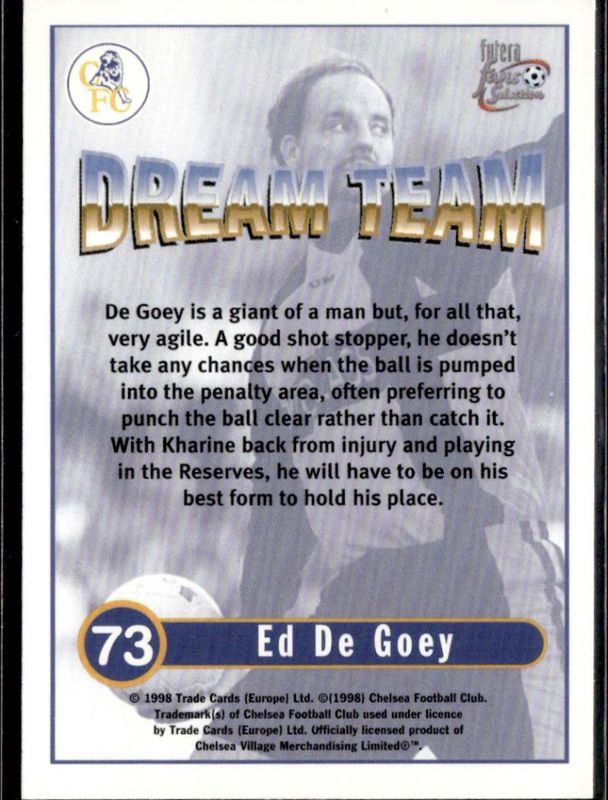 1998 FUTERA FANS SELECTION - ED DE GOEY - CHELSEA DREAM TEAM No 73