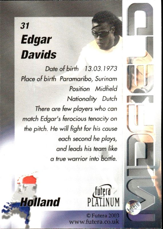 2003 Futera Platinum Edgar Davids #31