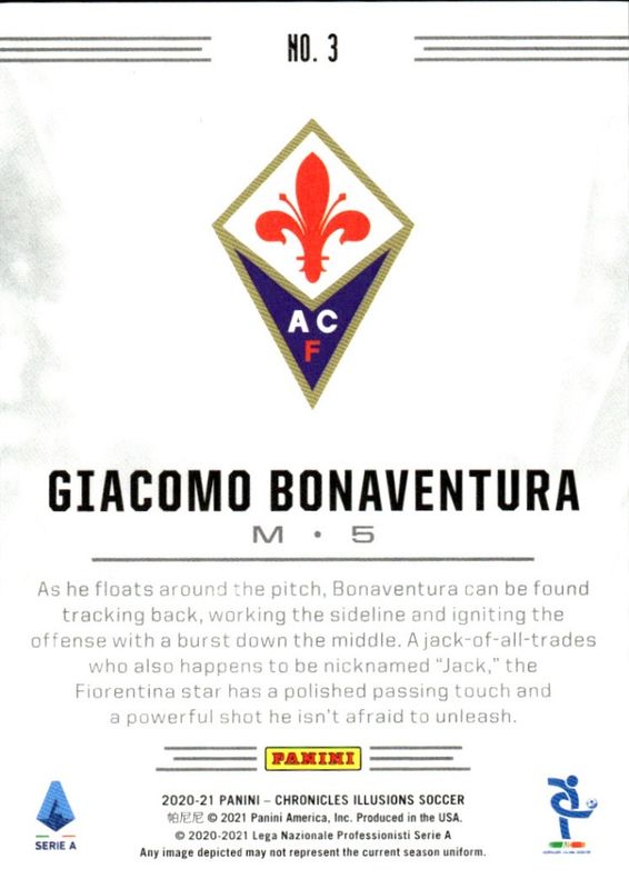 2020 Chronicles Illusions Serie A Cracked Ice 11/23 Giacomo Bonaventura #3