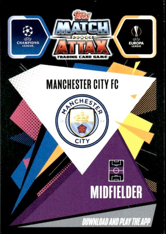 2020-21 Topps Match Attax UCL 100 Club Kevin de Bruyne #CL2 Manchester City
